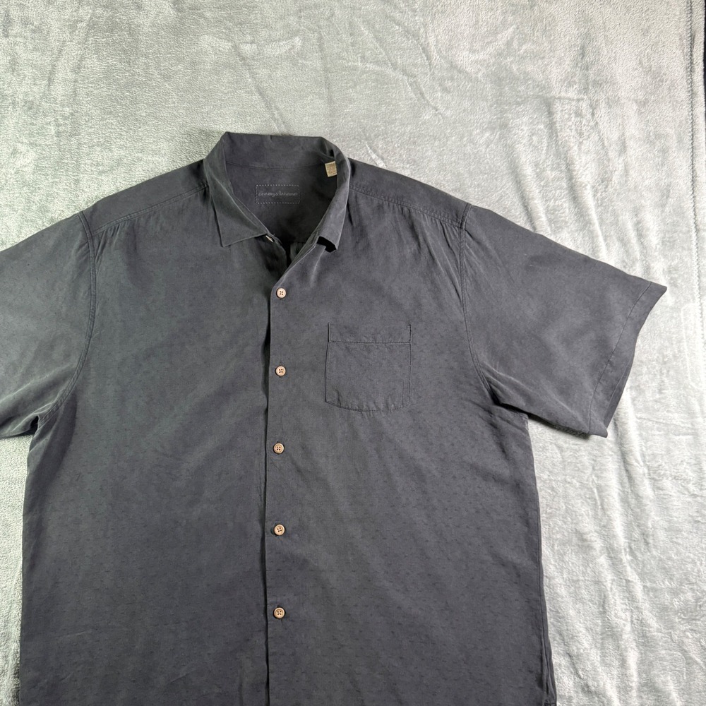 Tommy Bahama Island Fly The Reel Deal Silk Button Down Camp Shirt Embroidered XL